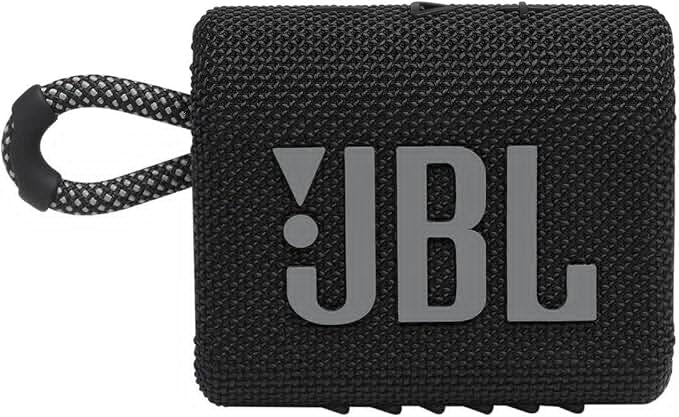 JBL Go 3 Portable Waterproof Speaker with Pro Sound, Powerful Audio, Punchy Bass, Ultra-Compact Size, Dustproof, Wireless Bluetooth Streaming, 5 Hours of Playtime - Black, JBLGO3BLK