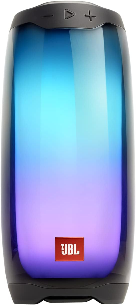 JBL Pulse 4 Portable Bluetooth Speaker, High-Resolution 360-Degree LED Lightshow, Powerful JBL Signature Sound, 12H Battery, IPX7 Waterproof, JBL Connect APP, Easy Sync - Black, JBLPULSE4BLK