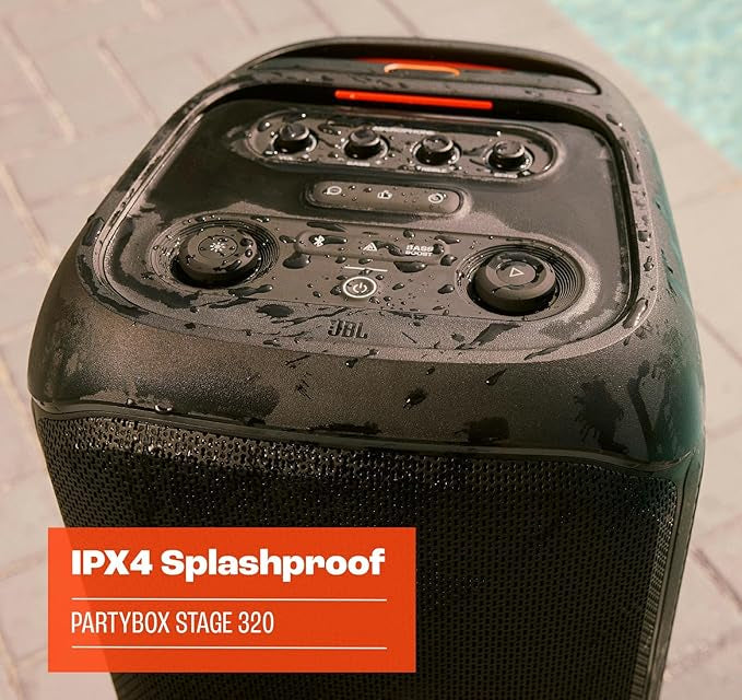 JBL PartyBox Stage 320 - Portable Bluetooth Speaker with divvi Protective Carrying Bag