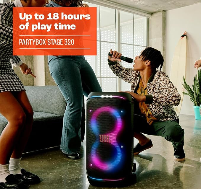 JBL PartyBox Stage 320 - Portable Bluetooth Speaker with divvi Protective Carrying Bag