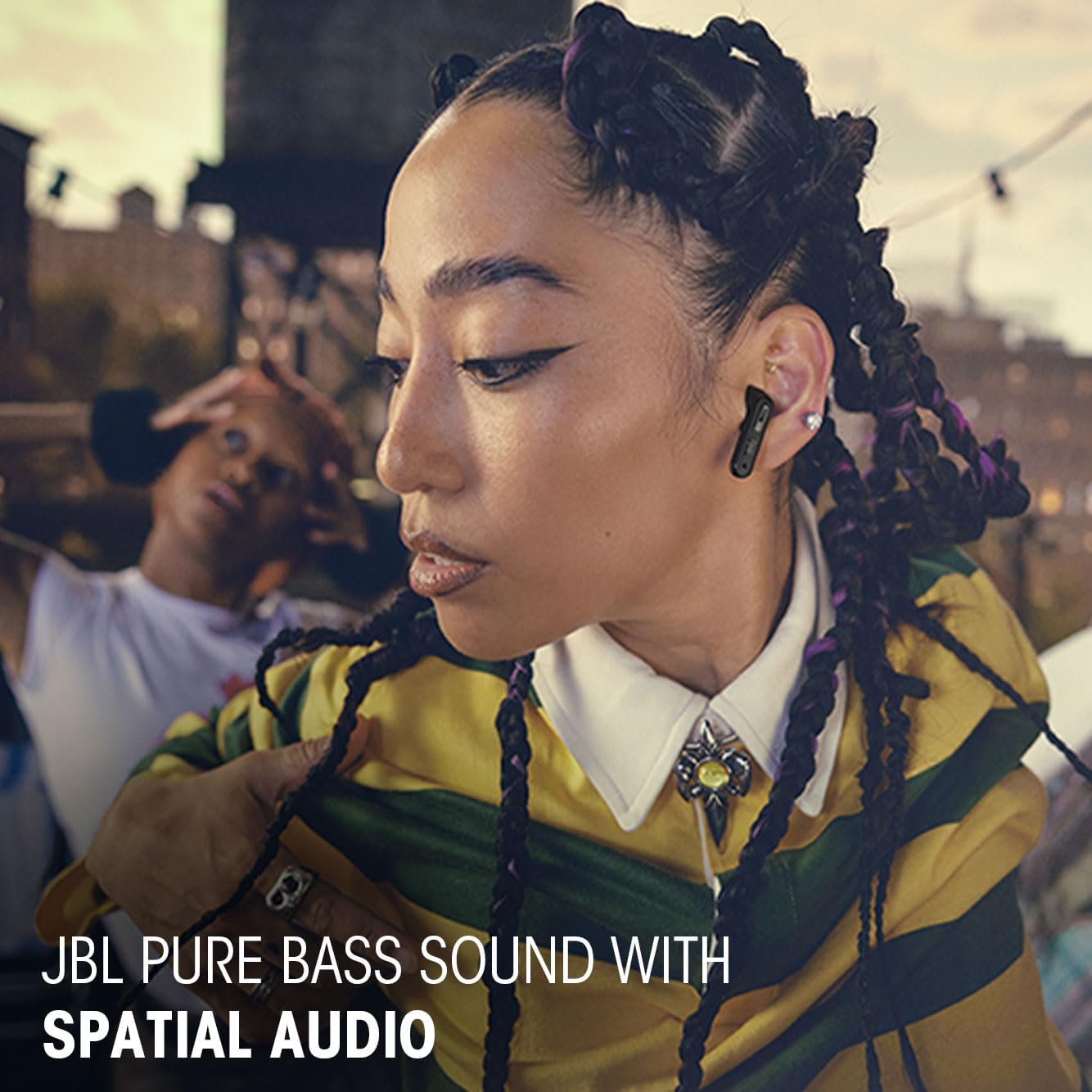 JBL Tune Beam 2 True Wireless Adaptive Noise Cancelling with Smart Ambient Earbuds, Personi-Fi 3.0, Multi-point connection, 6-Mics Technology, 48H Battery, Water and Dust Resistant - JBLTBEAM2TQE