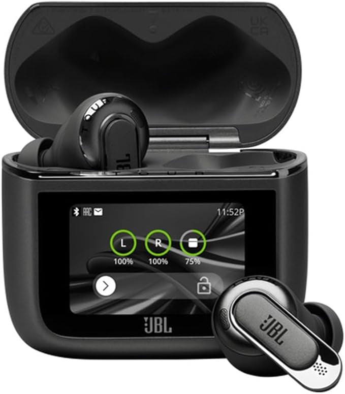 JBL Tour Pro 3, True Wireless Earbuds with Bluetooth, Built-in Battery and 40h Playback, Charging Case, Noise Cancelling and JBL Spatial 360 with Head Tracking Function, Black