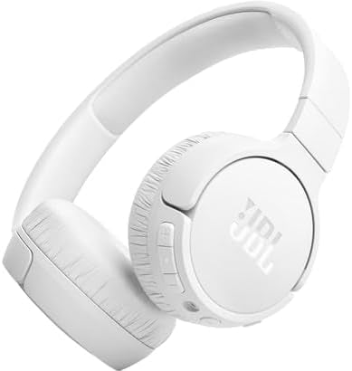 JBL Tune 770NC Adaptive Noise Cancelling Wireless Over-Ear Headphones, Pure Bass Sound, Smart Ambient, Bluetooth 5.3, Le Audio, VoiceAware, 70H Battery, Multi-Point Connect - White, JBLT770NCWHT