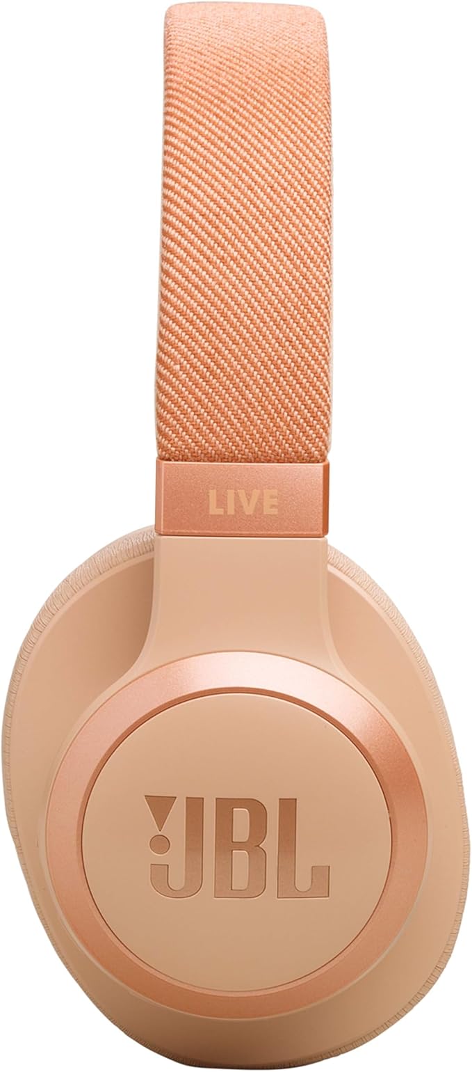 JBL LIVE 770NC Wireless Over-Ear Headphones – Adaptive Noise Cancelling, JBL Signature Sound, 65H Battery, Smart Ambient & Bluetooth 5.3, JBLLIVE770NCSAT, Beige