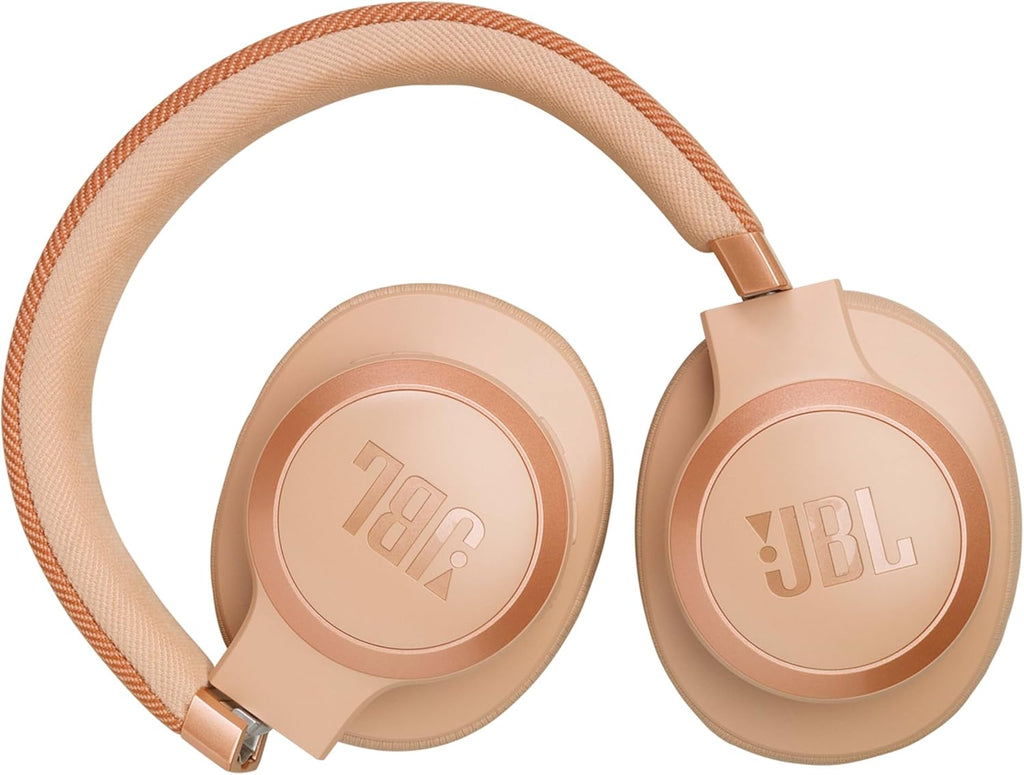 JBL LIVE 770NC Wireless Over-Ear Headphones – Adaptive Noise Cancelling, JBL Signature Sound, 65H Battery, Smart Ambient & Bluetooth 5.3, JBLLIVE770NCSAT, Beige