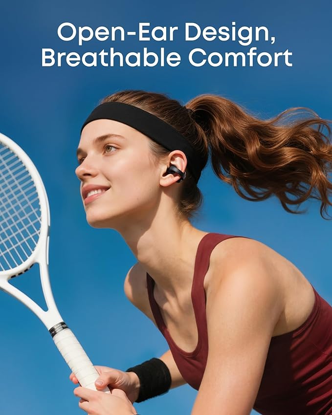 Soundcore C50i by Anker, Open-Ear Headphones, Clip-On Earbuds, Ultra-Comfort, FlexiClip Design, 12mm Drivers for Powerful Bass, AI Clear Calls, 28H Playtime, Secure Fit, Hi-Res, IP55, Bluetooth 6.0