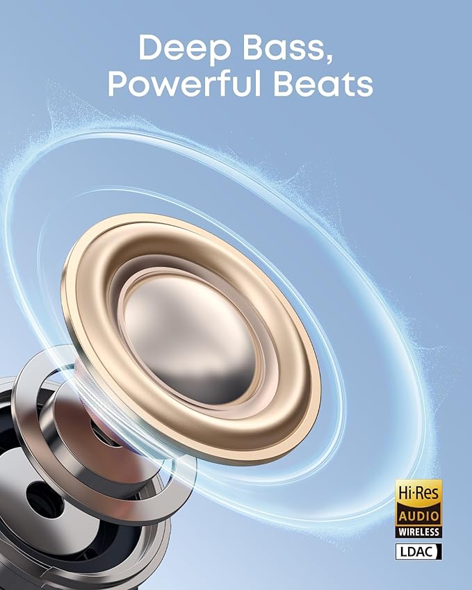 Soundcore C50i by Anker, Open-Ear Headphones, Clip-On Earbuds, Ultra-Comfort, FlexiClip Design, 12mm Drivers for Powerful Bass, AI Clear Calls, 28H Playtime, Secure Fit, Hi-Res, IP55, Bluetooth 6.0