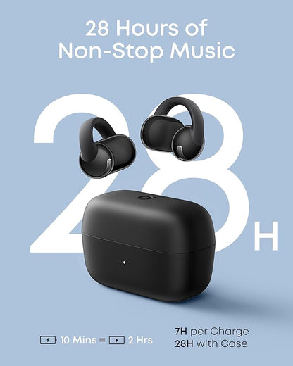 Soundcore C50i by Anker, Open-Ear Headphones, Clip-On Earbuds, Ultra-Comfort, FlexiClip Design, 12mm Drivers for Powerful Bass, AI Clear Calls, 28H Playtime, Secure Fit, Hi-Res, IP55, Bluetooth 6.0