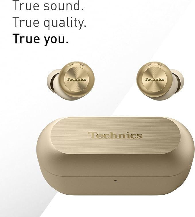 Technics EAH-AZ100E-S Wireless Earbuds with Noise Cancelling, Bluetooth Multipoint, Voice Focus AI, Comfortable In-Ear Earbuds, Champagne Gold