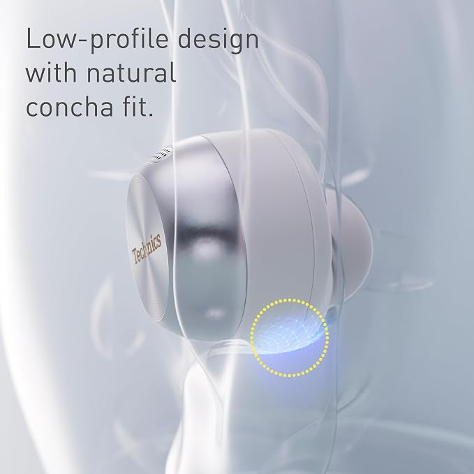 Technics EAH-AZ100E-S Wireless Earbuds with Noise Cancelling, Bluetooth Multipoint, Voice Focus AI, Comfortable In-Ear Earbuds, Champagne Gold