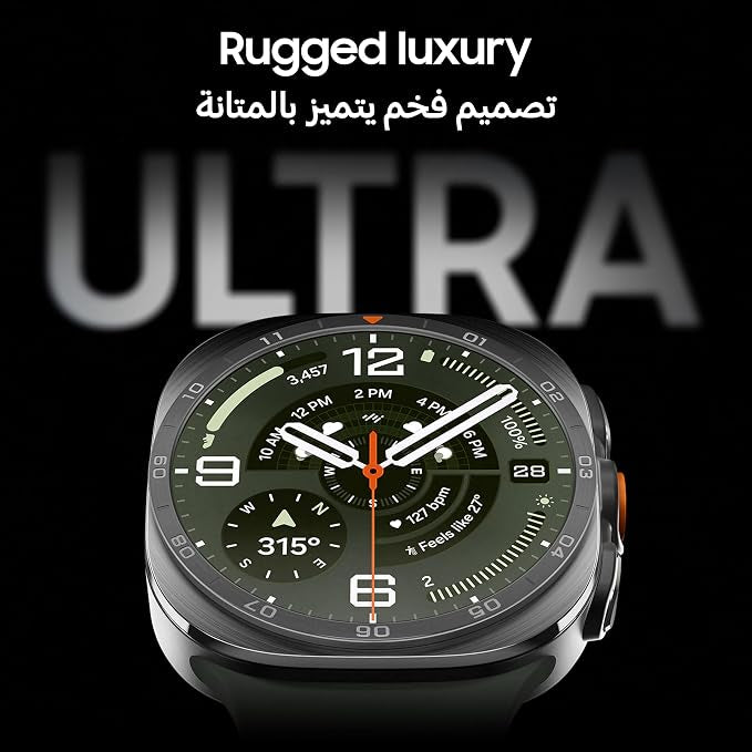 Samsung Galaxy Watch Ultra2 Titanium Gray, 47mm, Bluetooth, Rugged Luxury design, 800 mAh Battery, Fast Charging, Energy Score, 2 Years Manufacturer Extended Warranty (UAE Version)(Amazon Exclusive)