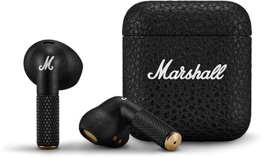 Marshall Minor IV Bluetooth Earphones - Water Resistant Earphones Bluetooth Wireless Earbuds With 30+ Hours Playtime - Black