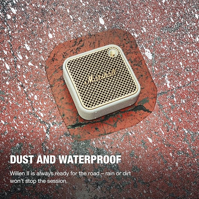 Marshall Willen II Wireless Bluetooth Speaker, over 17+ Hours Playtime, Dust and Waterproof Design (Cream)