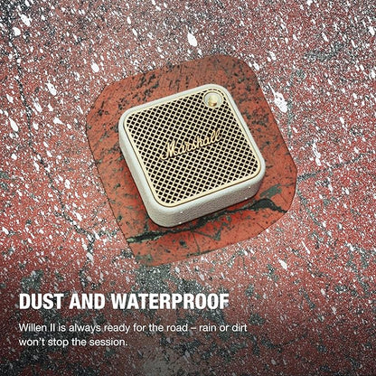 Marshall Willen II Wireless Bluetooth Speaker, over 17+ Hours Playtime, Dust and Waterproof Design (Cream)