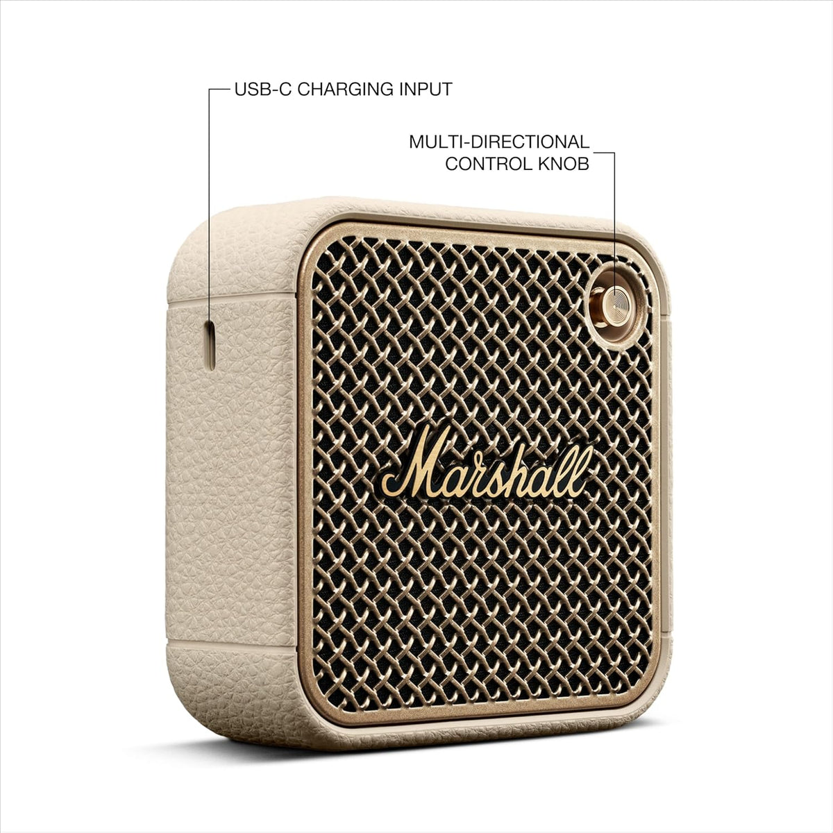 Marshall Willen II Wireless Bluetooth Speaker, over 17+ Hours Playtime, Dust and Waterproof Design (Cream)