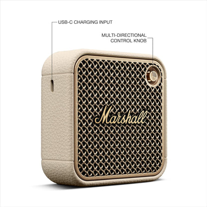 Marshall Willen II Wireless Bluetooth Speaker, over 17+ Hours Playtime, Dust and Waterproof Design (Cream)