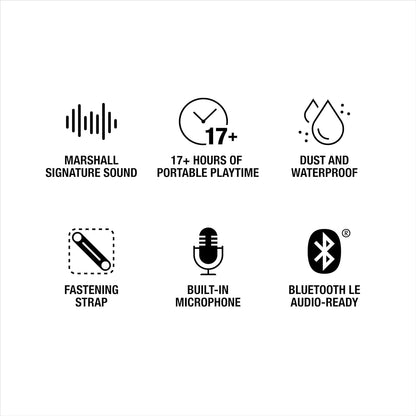 Marshall Willen II Wireless Bluetooth Speaker, over 17+ Hours Playtime, Dust and Waterproof Design (Cream)