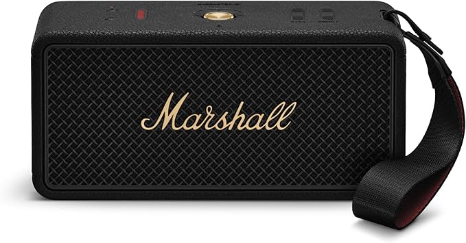 Marshall Middleton II Bluetooth Portable Speaker for Outdoor Adventures, 30+ Hours of Wireless Playtime, Waterproof IP67 60W - Black & Brass