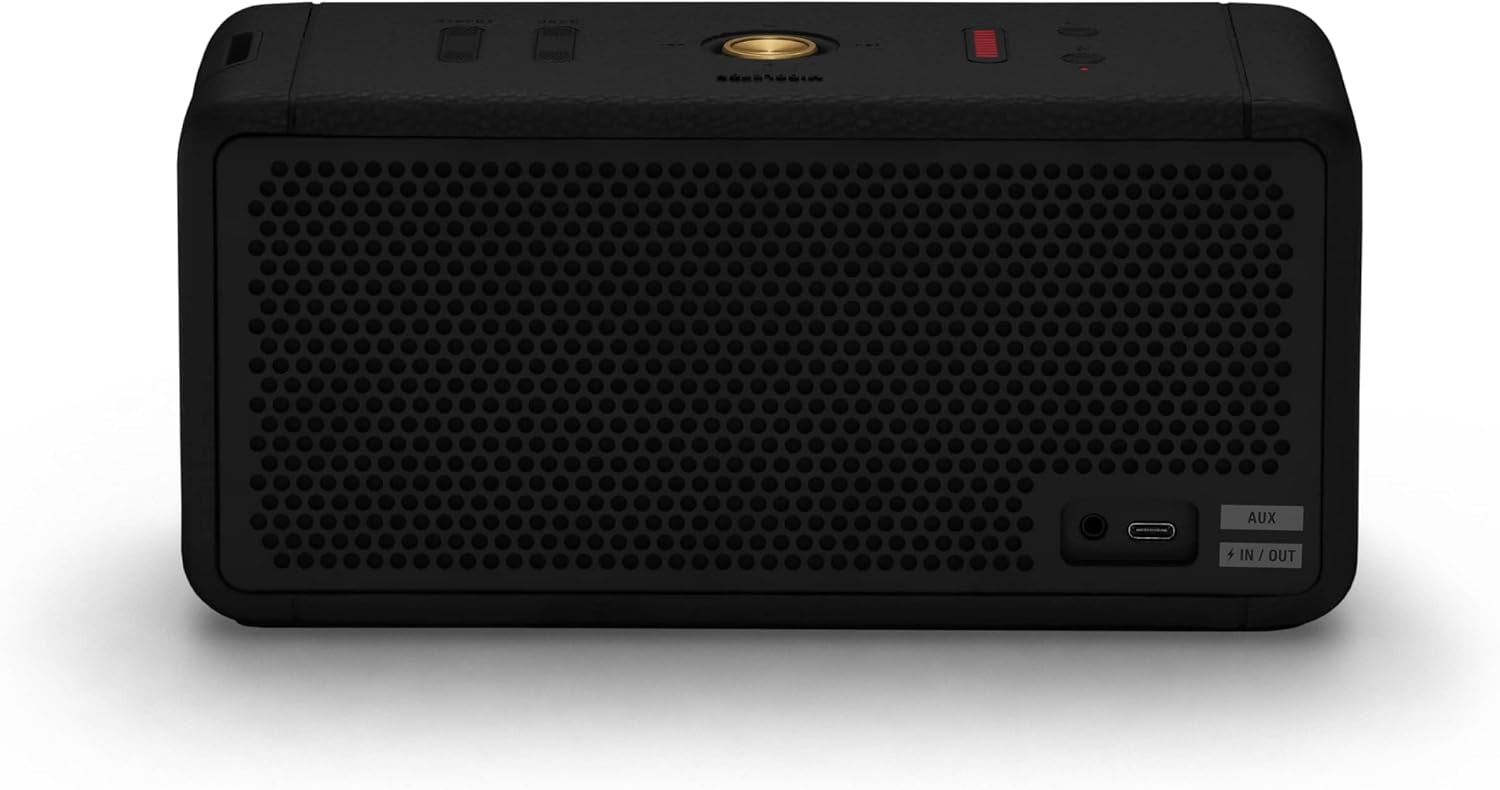 Marshall Middleton Bluetooth Portable Speaker for Outdoor Adventures, 20+ hours of Wireless playtime, water resistant IP67 50W - Black and Brass