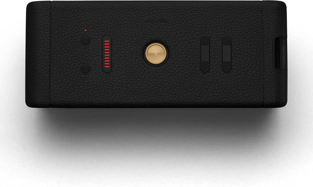 Marshall Middleton Bluetooth Portable Speaker for Outdoor Adventures, 20+ hours of Wireless playtime, water resistant IP67 50W - Black and Brass