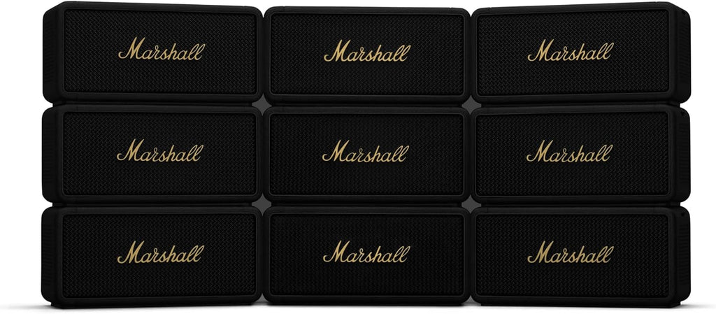 Marshall Middleton Bluetooth Portable Speaker for Outdoor Adventures, 20+ hours of Wireless playtime, water resistant IP67 50W - Black and Brass