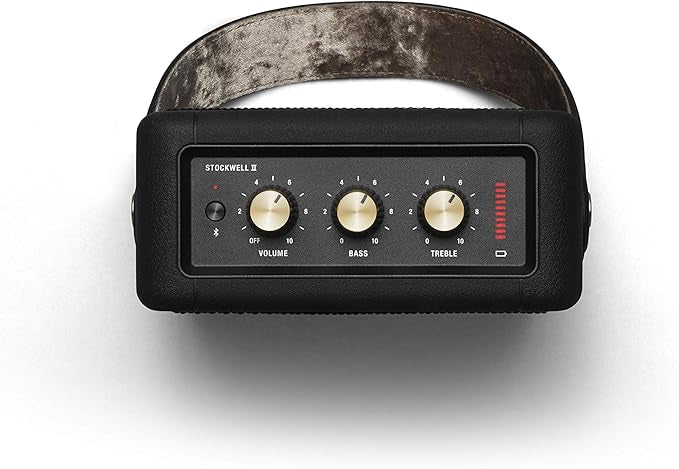 Marshall Stockwell II Wireless Portable Bluetooth Speaker 20+ Hours 20W - Black & Brass