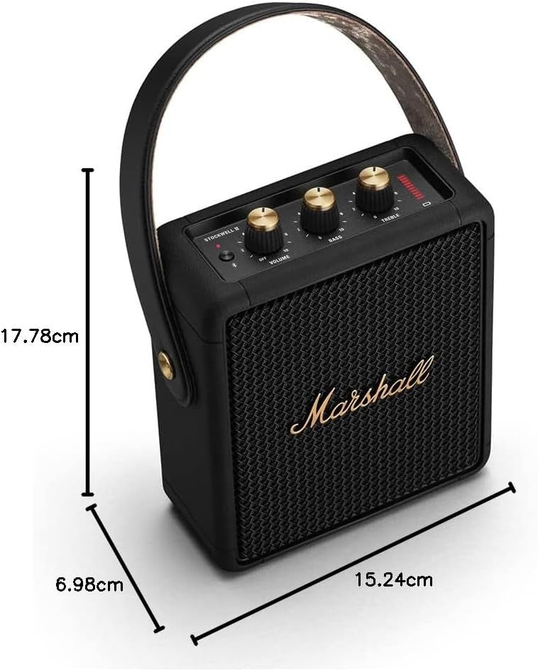 Marshall Stockwell II Wireless Portable Bluetooth Speaker 20+ Hours 20W - Black & Brass