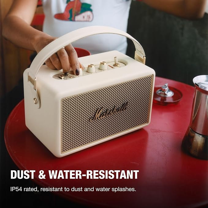 Marshall Kilburn III Bluetooth Speaker - Premium Water Resistance Portable Bluetooth Speaker & Wireless Speakers 50+ Playtime - Cream