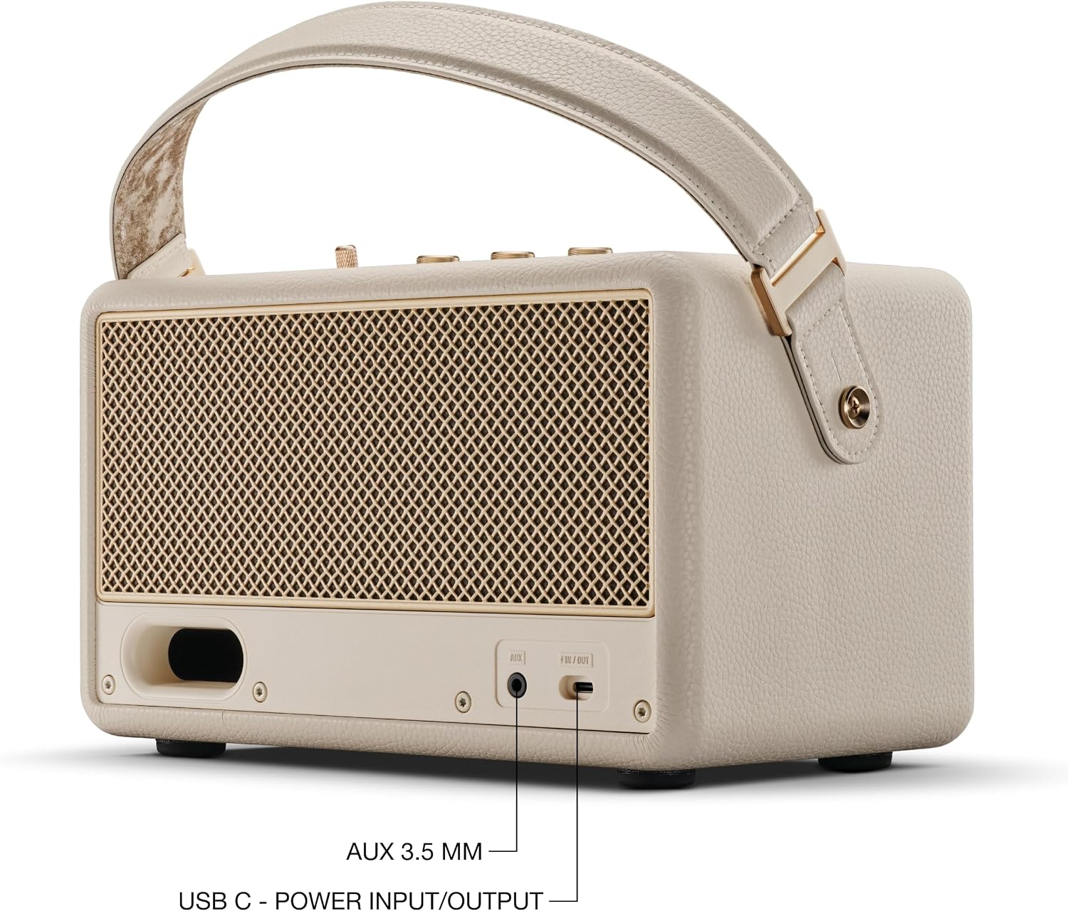 Marshall Kilburn III Bluetooth Speaker - Premium Water Resistance Portable Bluetooth Speaker & Wireless Speakers 50+ Playtime - Cream