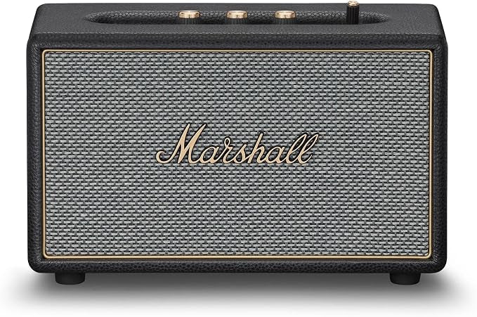 Marshall Acton IV Bluetooth Home Speaker - Room-Filling Stereo Sound with Bass and Treble Controls | Plug-in Powered | Record Player Compatible - Black