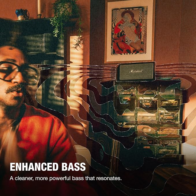 Marshall Acton IV Bluetooth Home Speaker - Room-Filling Stereo Sound with Bass and Treble Controls | Plug-in Powered | Record Player Compatible - Black