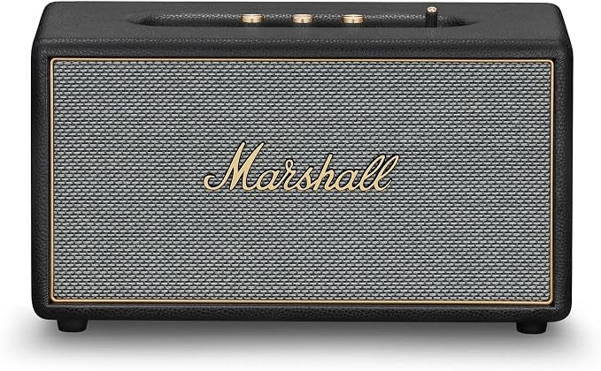 Marshall Stanmore IV Bluetooth Home Speaker - Room-to-Room Stereo Sound with Bass and Treble Controls | Plug-in Powered | Record Player Compatible - Black