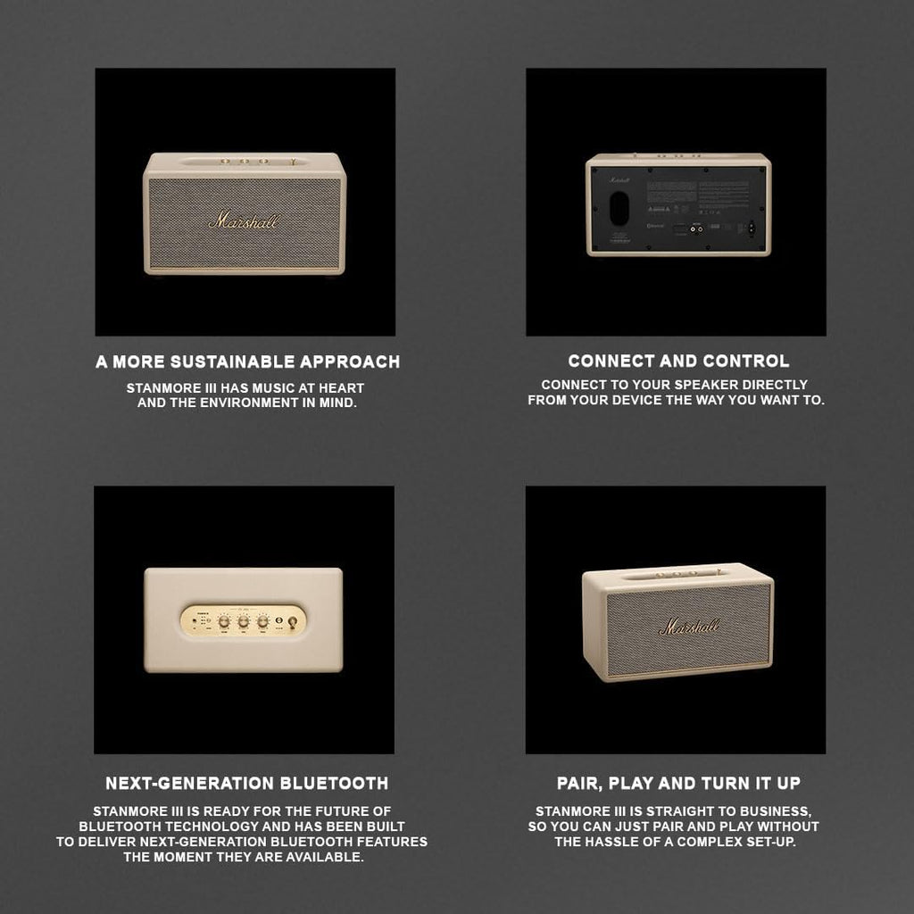Marshall Stanmore III 50W Premium Home Wireless Speaker, Cream