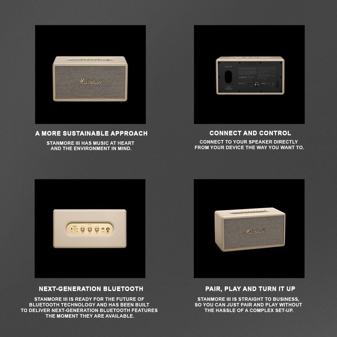 Marshall Stanmore III 50W Premium Home Wireless Speaker, Cream