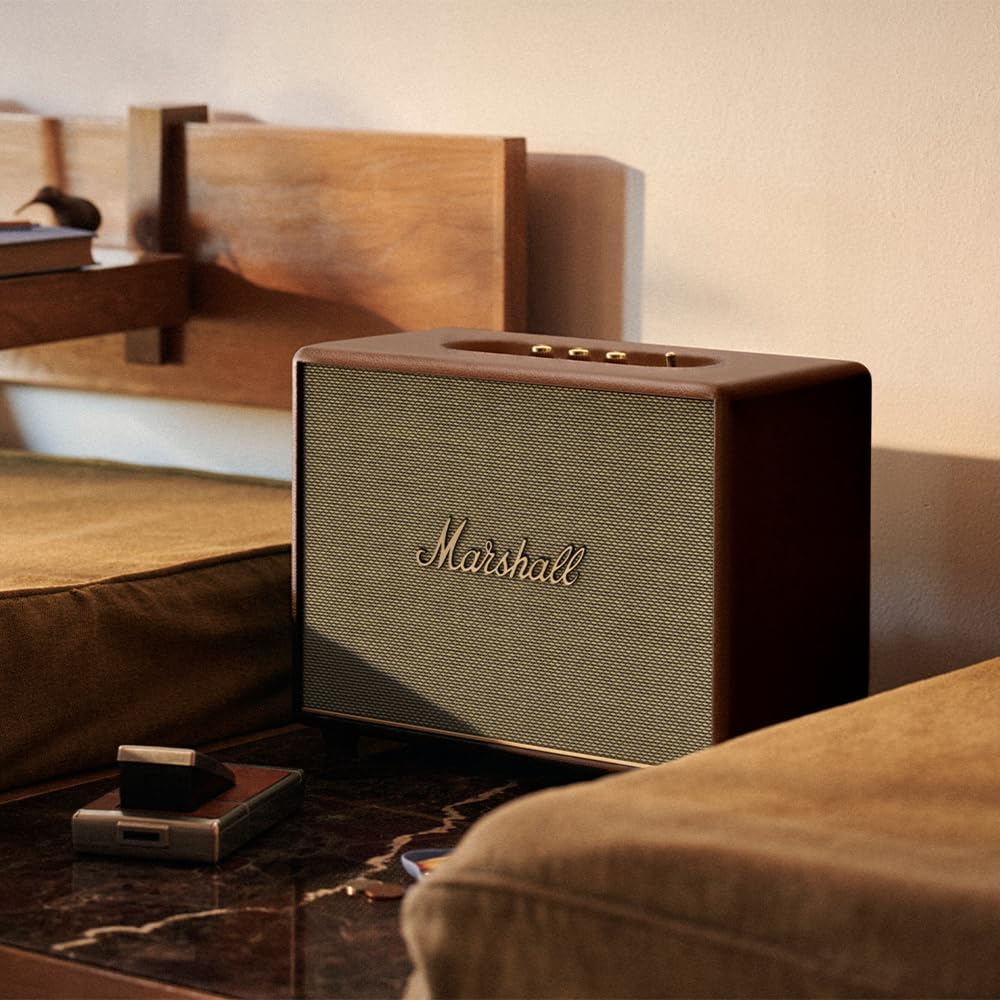 Marshall Woburn III 120W Premium Home Wireless Speaker with Bluetooth 5.2 and Multiple Inputs - Enjoy signature Marshall sound | Brown