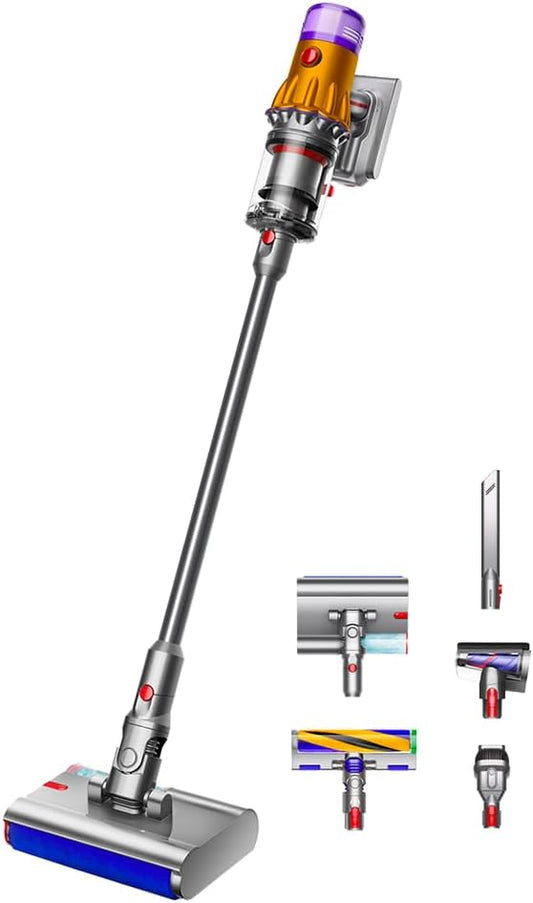 Dyson V12 Detect Slim Submarine Cordless Vacuum Cleaner|All-in-one wet & dry vacuum|2 Yr Warranty incl accidental damage protection| Illumination for hidden dust|150 Airwatts,0.35L bin,60 mins runtime