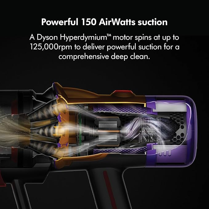 Dyson V12 Detect Slim Submarine Cordless Vacuum Cleaner|All-in-one wet & dry vacuum|2 Yr Warranty incl accidental damage protection| Illumination for hidden dust|150 Airwatts,0.35L bin,60 mins runtime