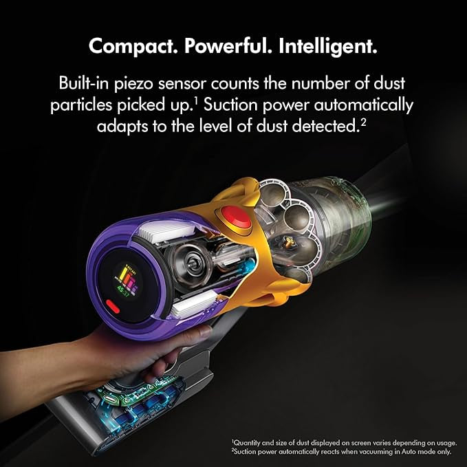 Dyson V12 Detect Slim Submarine Cordless Vacuum Cleaner|All-in-one wet & dry vacuum|2 Yr Warranty incl accidental damage protection| Illumination for hidden dust|150 Airwatts,0.35L bin,60 mins runtime