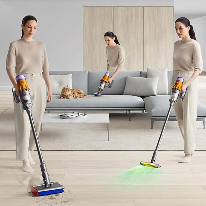 Dyson V12 Detect Slim Submarine Cordless Vacuum Cleaner|All-in-one wet & dry vacuum|2 Yr Warranty incl accidental damage protection| Illumination for hidden dust|150 Airwatts,0.35L bin,60 mins runtime