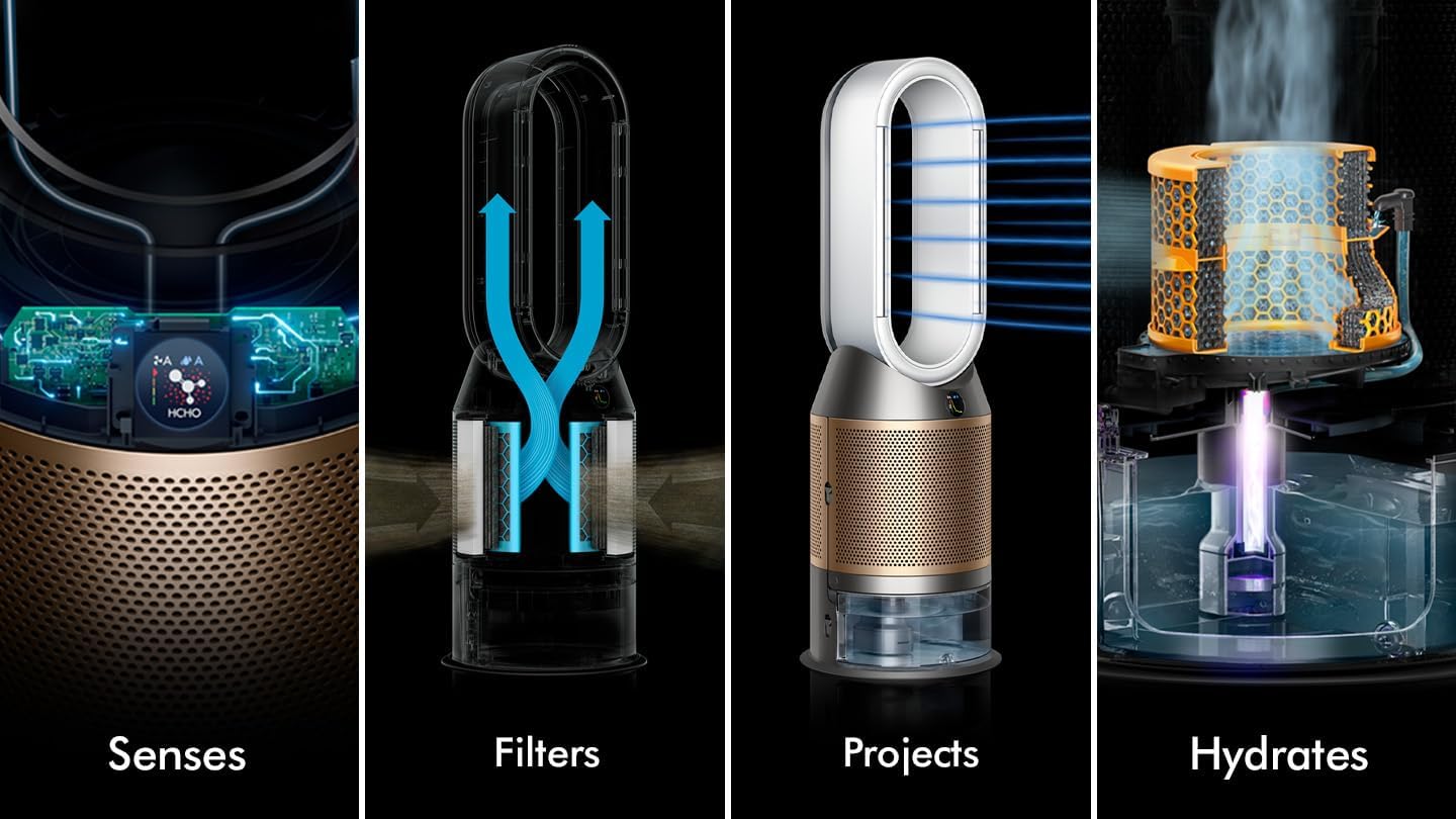 Purifier Humidify+Cool PH2 De-Nox (White/Gold) | PH05 Purifiying fan | 2 Year Dyson Warranty