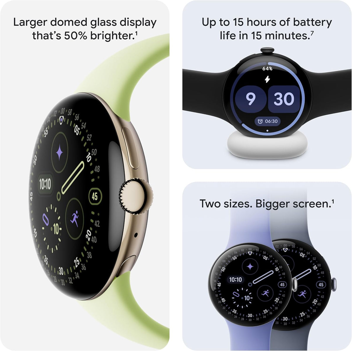 Google Pixel Watch 4 (45mm) - Android Smartwatch with Heart Rate and Sleep Tracking - 40-Hour Battery - Fitness Tracking - Google AI - Polished Silver Aluminum Case - Porcelain Active Band - Wi-Fi