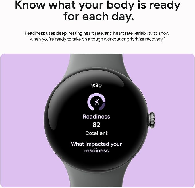 Google Pixel Watch 3 (41mm) Latest Model - Android Smartwatch, Heart Rate Tracking, Fitbit Advanced Running, Fitness Insights, 24-Hour Battery - Matte Black Aluminum Case - Obsidian Band - Wi-Fi