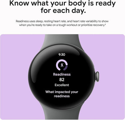 Google Pixel Watch 3 (41mm) Latest Model - Android Smartwatch, Heart Rate Tracking, Fitbit Advanced Running, Fitness Insights, 24-Hour Battery - Matte Black Aluminum Case - Obsidian Band - Wi-Fi