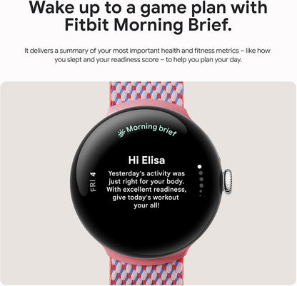 Google Pixel Watch 3 (41mm) Latest Model - Android Smartwatch, Heart Rate Tracking, Fitbit Advanced Running, Fitness Insights, 24-Hour Battery - Matte Black Aluminum Case - Obsidian Band - Wi-Fi