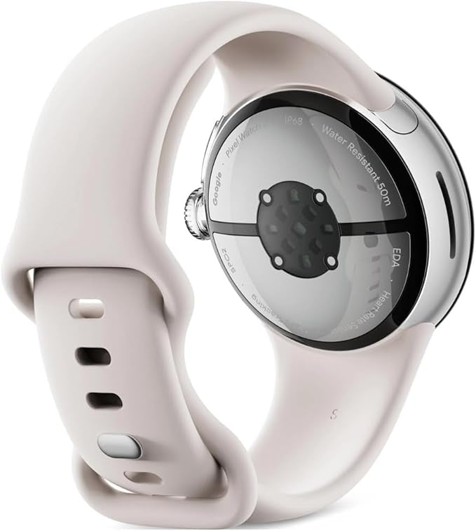 Google Pixel Watch 2 | 32GB+ 2GB RAM | Heart Rate Tracking, Stress Management,(4G LTE + Bluetooth/Wi-Fi, Silver Aluminium Case/Porcelain Active Band) (Renewed)