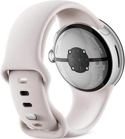 Google Pixel Watch 2 | 32GB+ 2GB RAM | Heart Rate Tracking, Stress Management,(4G LTE + Bluetooth/Wi-Fi, Silver Aluminium Case/Porcelain Active Band) (Renewed)