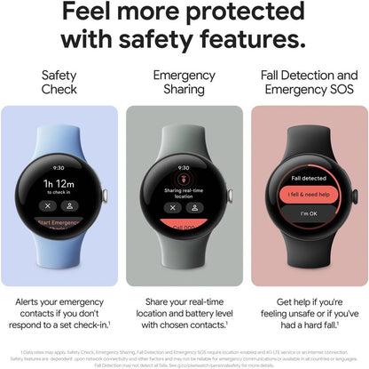 Google Pixel Watch 2 | 32GB+ 2GB RAM | Heart Rate Tracking, Stress Management,(4G LTE + Bluetooth/Wi-Fi, Silver Aluminium Case/Porcelain Active Band) (Renewed)