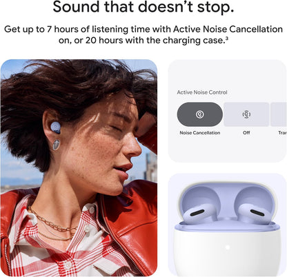 Google Pixel Buds 2a - Wireless Bluetooth Earbuds with Active Noise Cancellation and Transparency Mode - Lightweight, Comfortable Fit - 20-Hour Battery - Water Resistant - Built for Gemini - Hazel