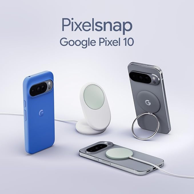 Google Pixelsnap Charger with Stand Mount - 25W Qi2 Wireless Charger and Stand Mount