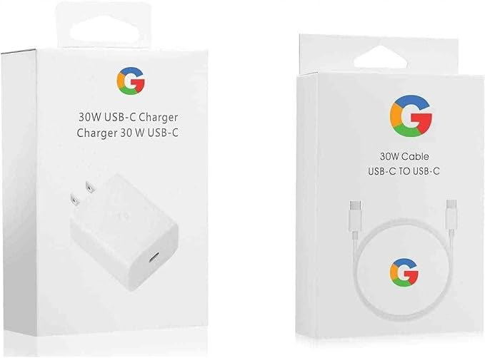 30W USB-C Charger and Cable - Compatible with Google Products and Other USB-C Devices - Fast Charging Pixel Phone Charger - USB-C to USB C Sync Charge Cable Included
